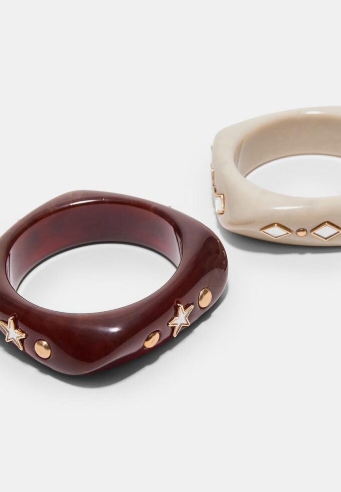 2er-Set Armbänder mit Sternen und Brillanten