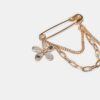 2er-Set Blumenanstecker mit Kristalleffekt