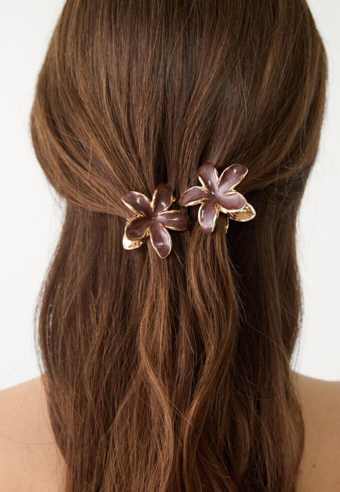 3er-Pack Haarspangen mit Blumenmuster