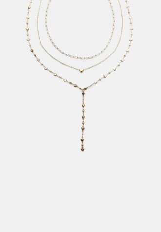 3er-Set Lariat-Herz-Halsketten