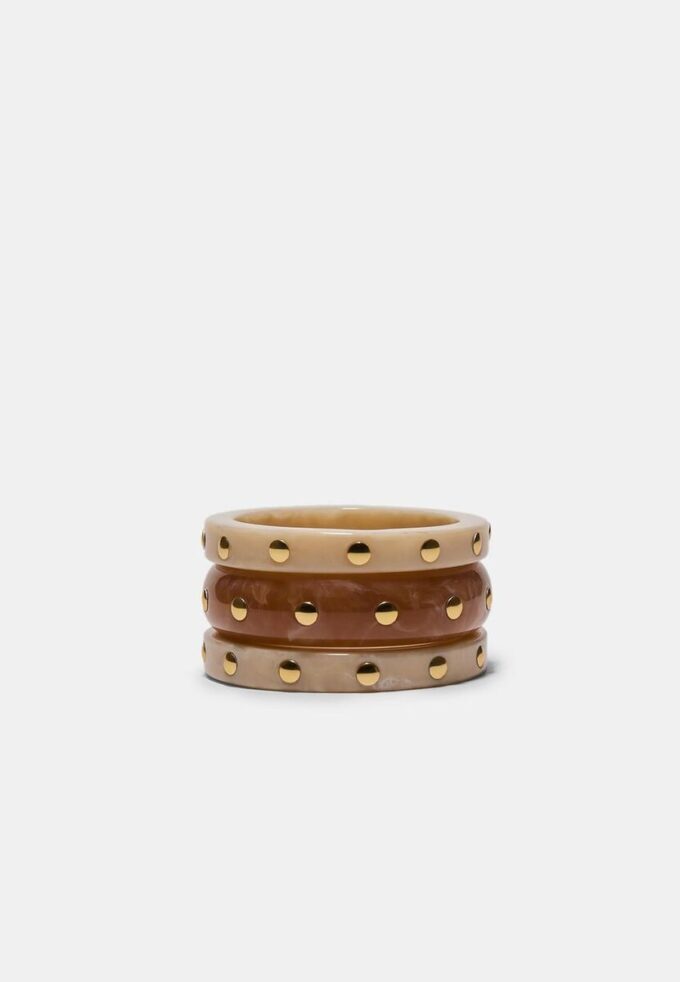 3er-Set starre Armbänder mit Nieten