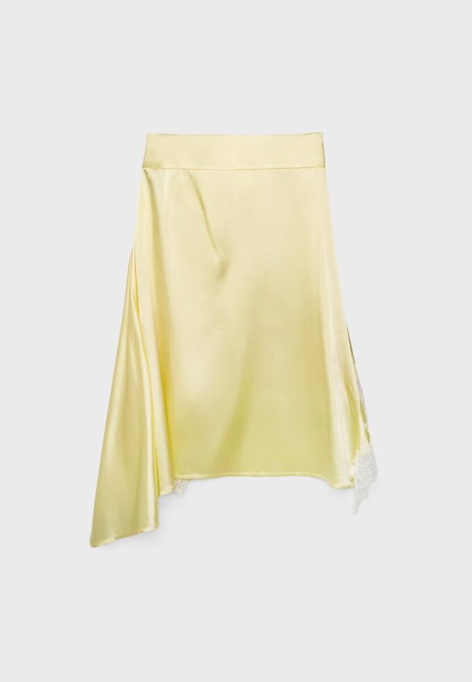 Asymmetrischer Midirock aus Satin Asymmetrischer Midirock aus Satin