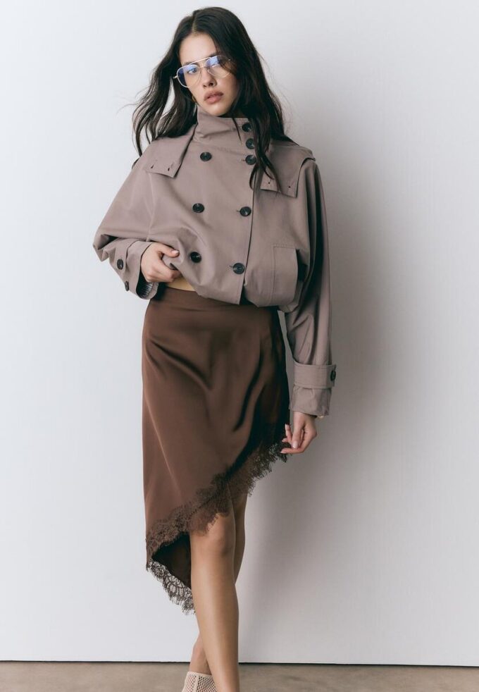 Asymmetrischer Satinrock Asymmetrischer Satinrock