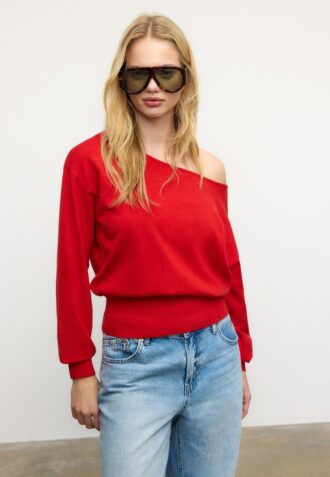 Asymmetrischer Strickpullover