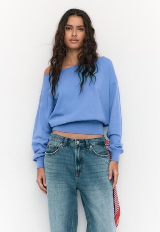 Asymmetrischer Strickpullover
