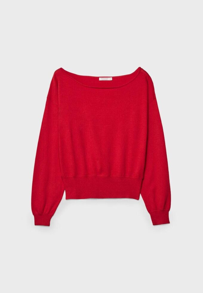 Asymmetrischer Strickpullover