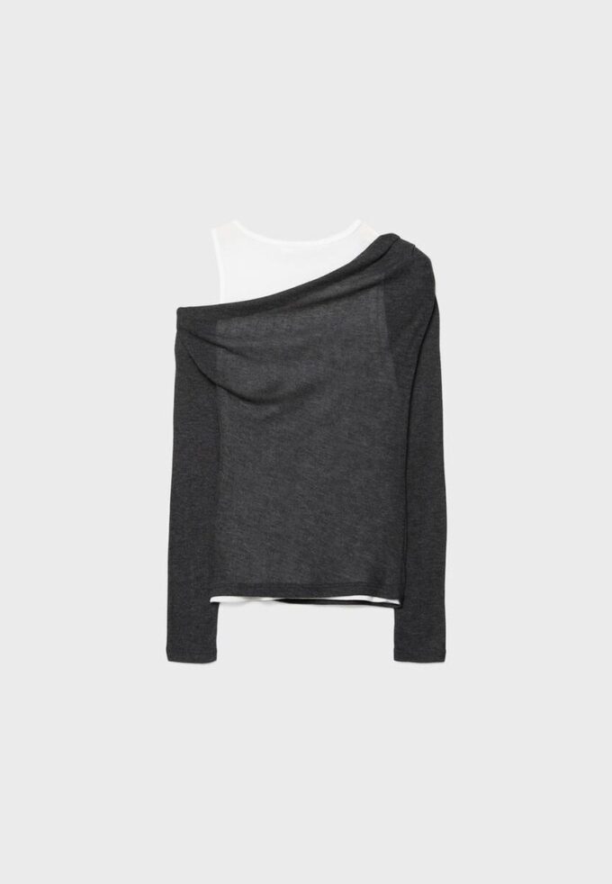 Asymmetrisches Doppel-T-Shirt Asymmetrisches Doppel-T-Shirt