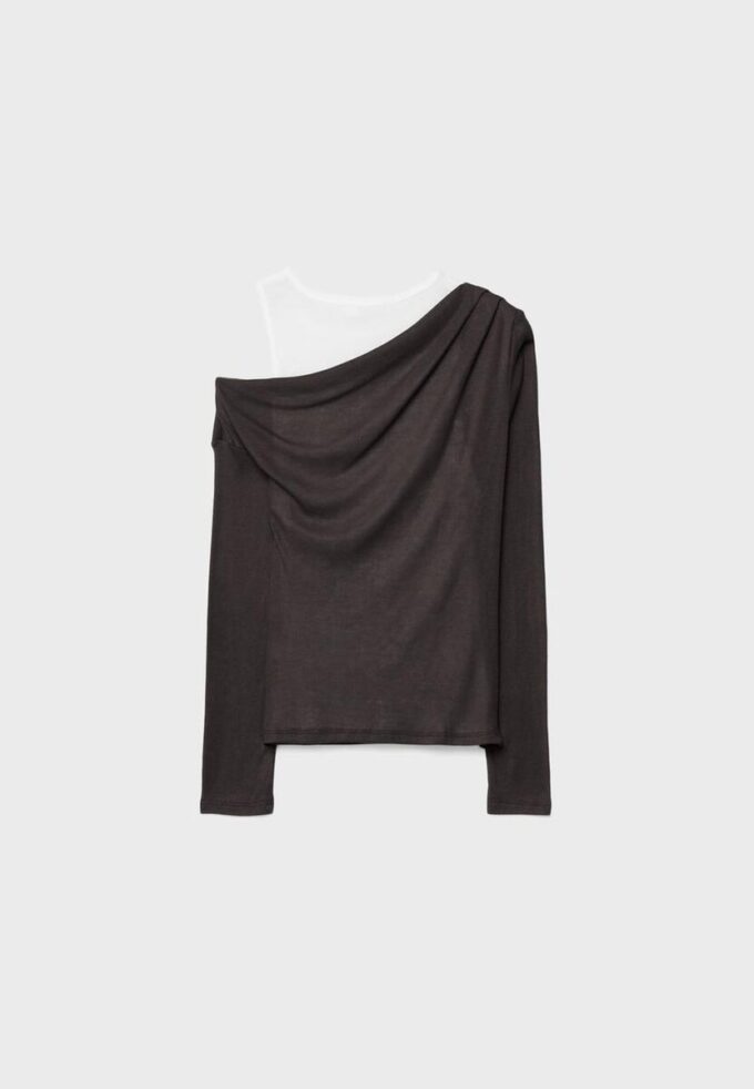 Asymmetrisches Doppel-T-Shirt Asymmetrisches Doppel-T-Shirt