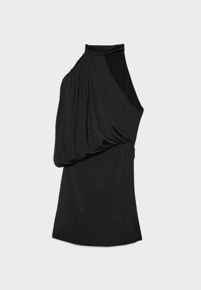 Asymmetrisches, drapiertes kurzes Short-Kleid Asymmetrisches, drapiertes kurzes Short-Kleid