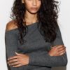 Asymmetrisches T-Shirt mit gerafftem Detail