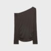 Asymmetrisches T-Shirt mit gerafftem Detail