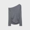 Asymmetrisches T-Shirt mit gerafftem Detail