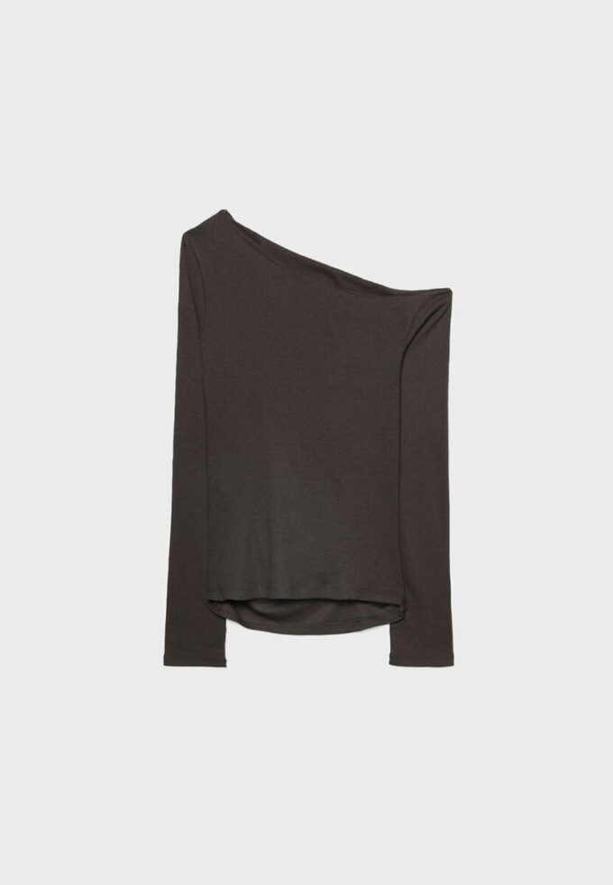 Asymmetrisches T-Shirt mit gerafftem Detail