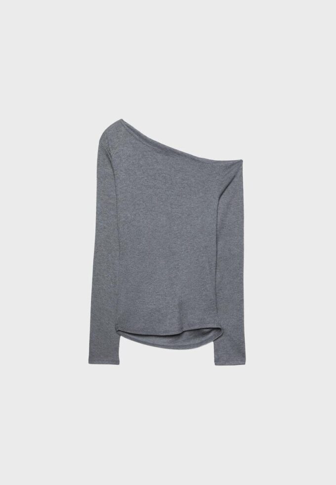 Asymmetrisches T-Shirt mit gerafftem Detail