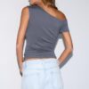 Asymmetrisches T-Shirt mit Knöpfen