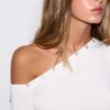 Asymmetrisches T-Shirt mit Knöpfen