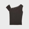 Asymmetrisches T-Shirt mit Knöpfen