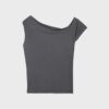 Asymmetrisches T-Shirt mit Knöpfen