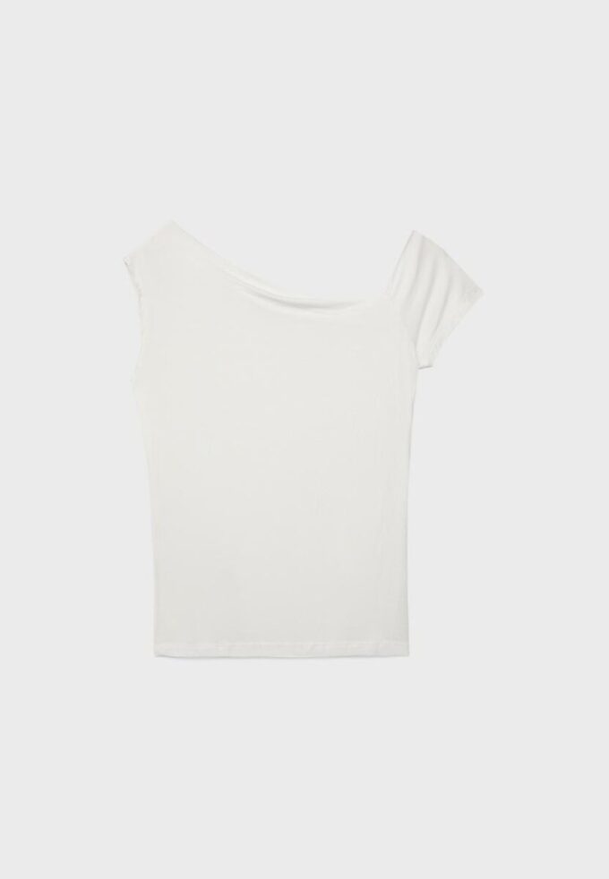 Asymmetrisches T-Shirt mit Knöpfen