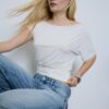 Asymmetrisches T-Shirt mit Nieten