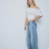 Asymmetrisches T-Shirt mit Nieten