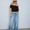 Asymmetrisches T-Shirt mit Nieten