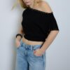Asymmetrisches T-Shirt mit Nieten