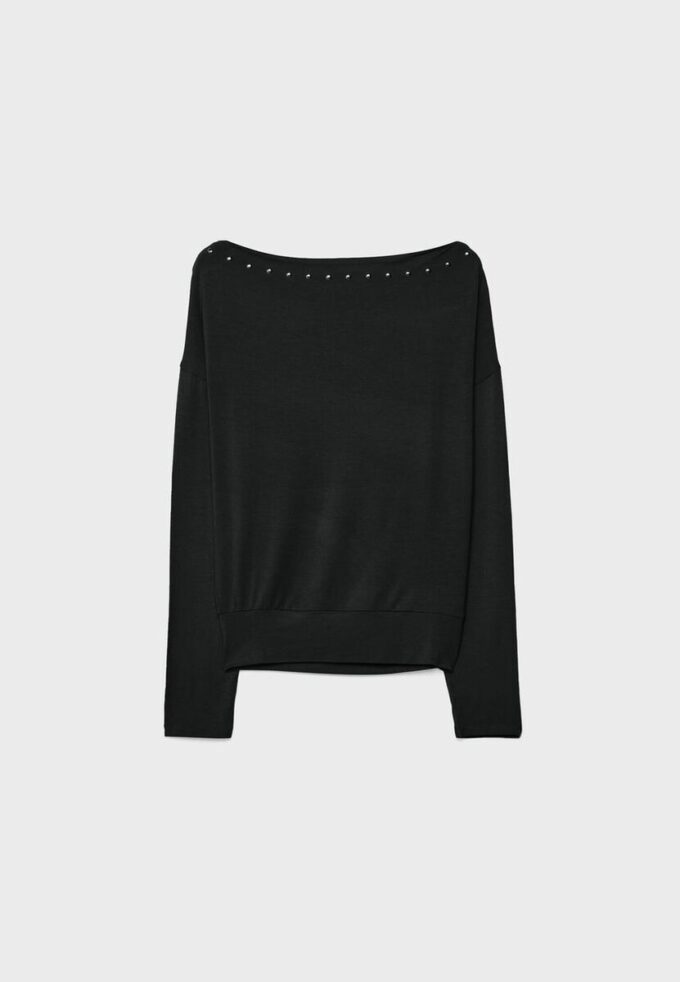 Asymmetrisches T-Shirt mit Nieten