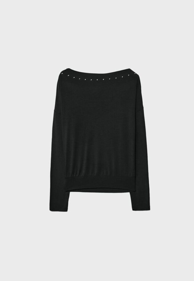 Asymmetrisches T-Shirt mit Nieten