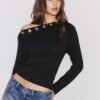 Asymmetrisches T-Shirt mit Ösen