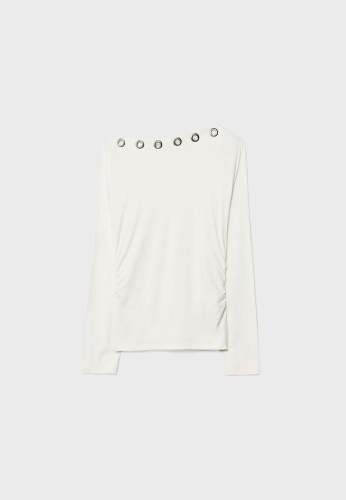 Asymmetrisches T-Shirt mit Ösen