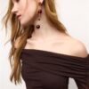 Asymmetrisches Tüll-T-Shirt
