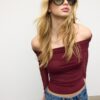Asymmetrisches Tüll-T-Shirt