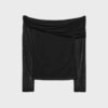 Asymmetrisches Tüll-T-Shirt