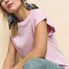 B06 Basics T-Shirt mit überschnittenen Schultern