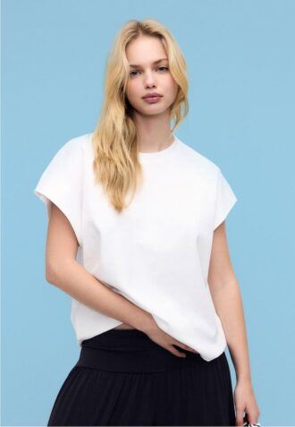B06 Basics T-Shirt mit überschnittenen Schultern