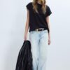 B06 Basics T-Shirt mit überschnittenen Schultern