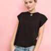 B06 Basics T-Shirt mit überschnittenen Schultern