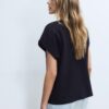 B06 Basics T-Shirt mit überschnittenen Schultern