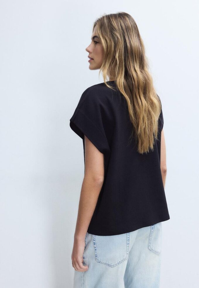 B06 Basics T-Shirt mit überschnittenen Schultern