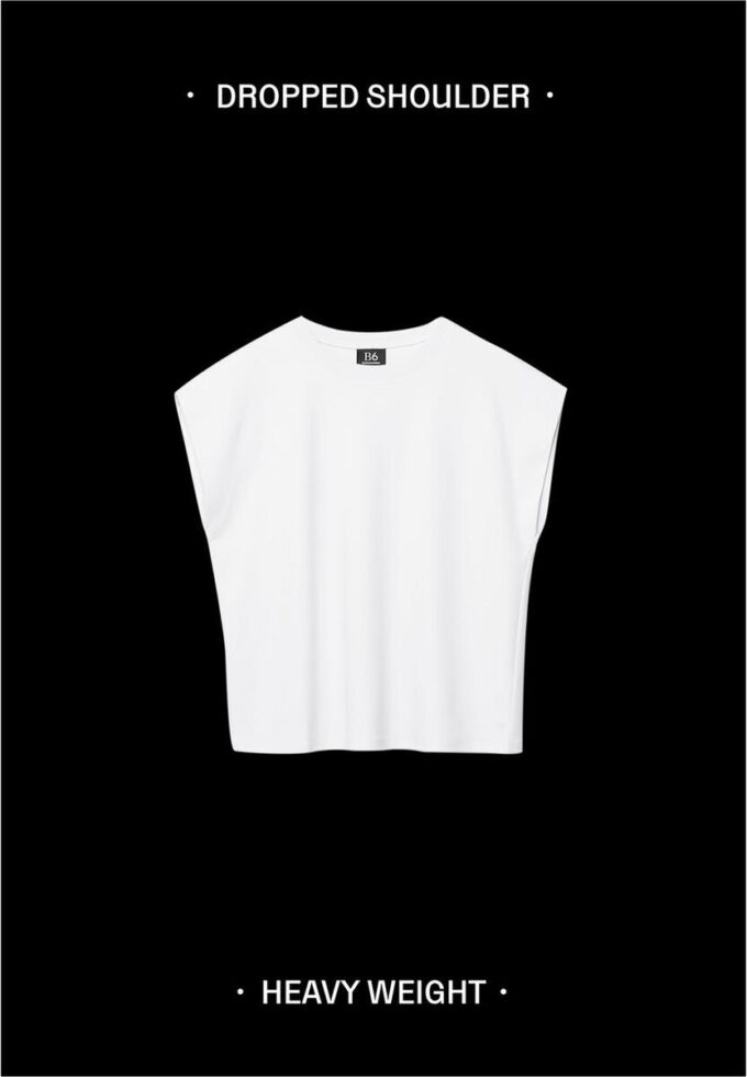B06 Basics T-Shirt mit überschnittenen Schultern