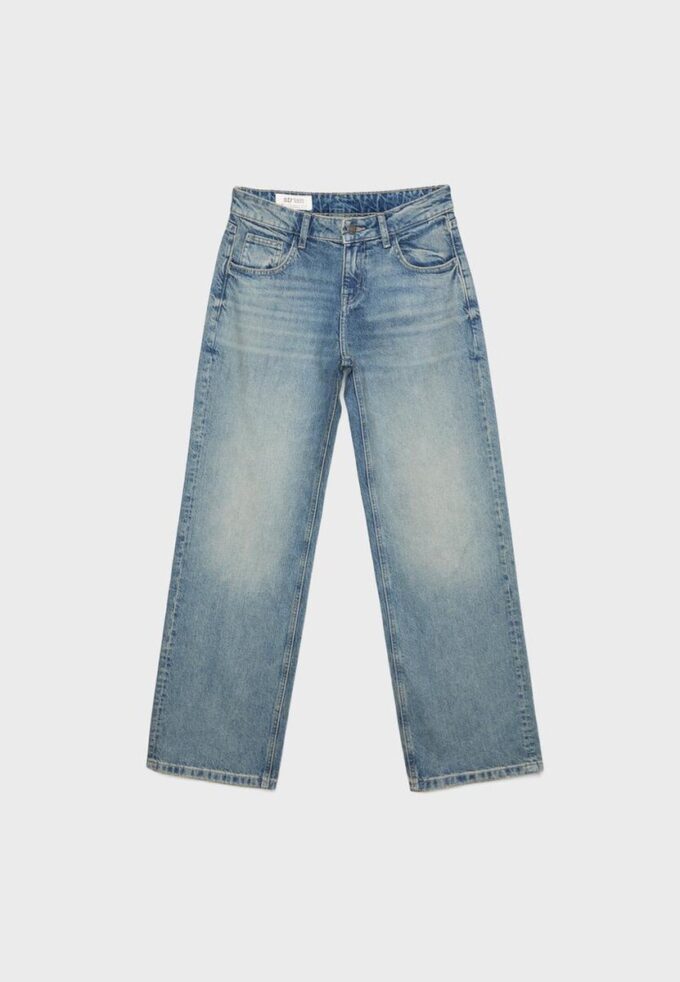 Baggy-Jeans mit mittlerer Leibhöhe