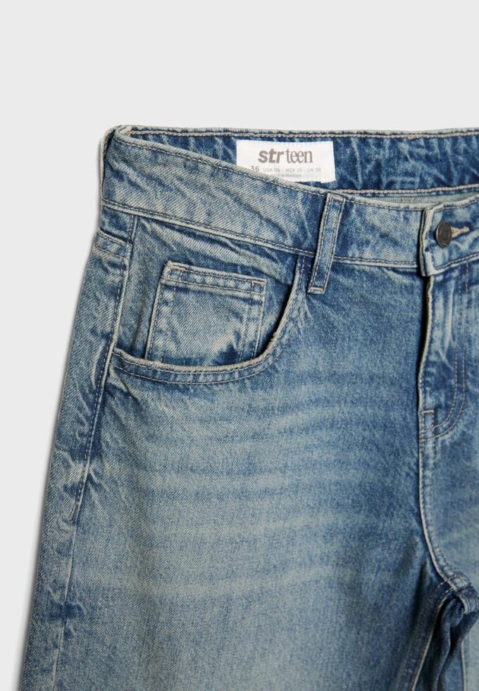 Baggy-Jeans mit mittlerer Leibhöhe