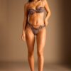 Balconette-Bikini-Oberteil mit Animal-Print
