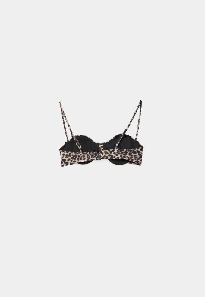Balconette-Bikini-Oberteil mit Animal-Print