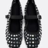 Ballerinas aus Mesh mit Nieten