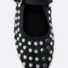Ballerinas aus Mesh mit Nieten