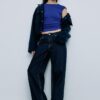 Basics gerafftes, figurbetontes T-Shirt