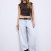 Basics gerafftes, figurbetontes T-Shirt