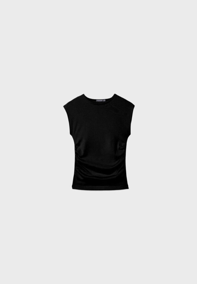 Basics gerafftes, figurbetontes T-Shirt Basics gerafftes, figurbetontes T-Shirt